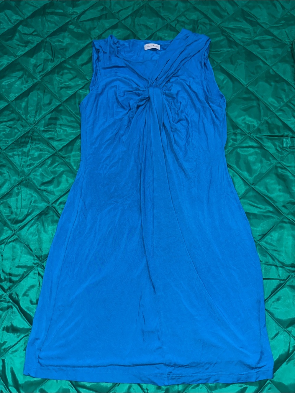 Calvin Klein Royal Blue Sleeveless Knot-Front Dress
